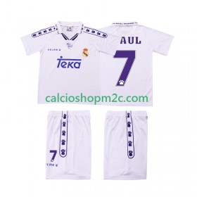 Real Madrid RAUL 7 Retro Bambino Maglia Prima 1994 1996 Manica Corta